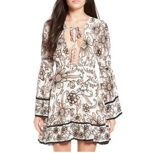 For Love & Lemons Ayla Plunge Mini Dress Floral new without tags.